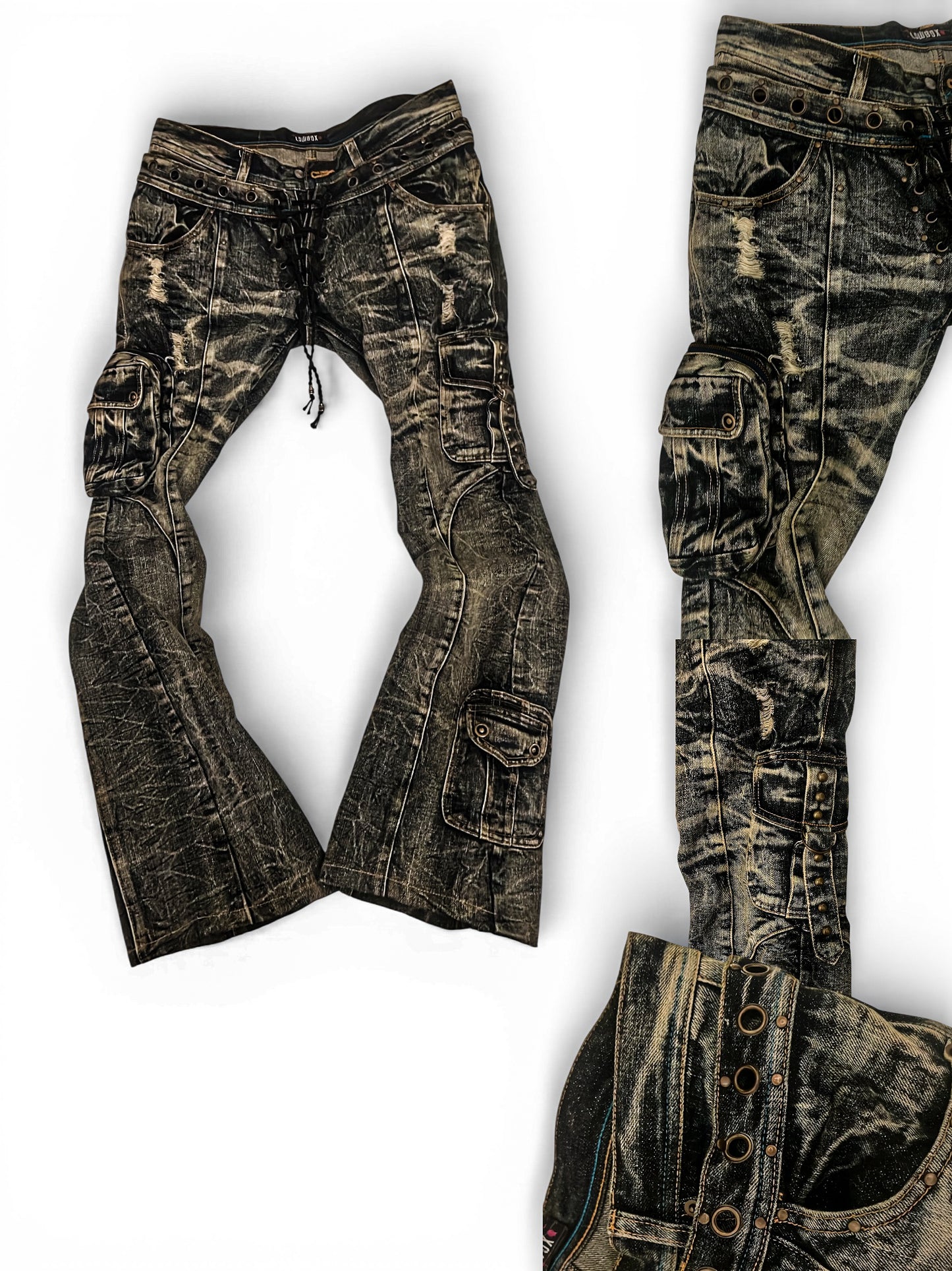 Double Waisted Lace Up Denim