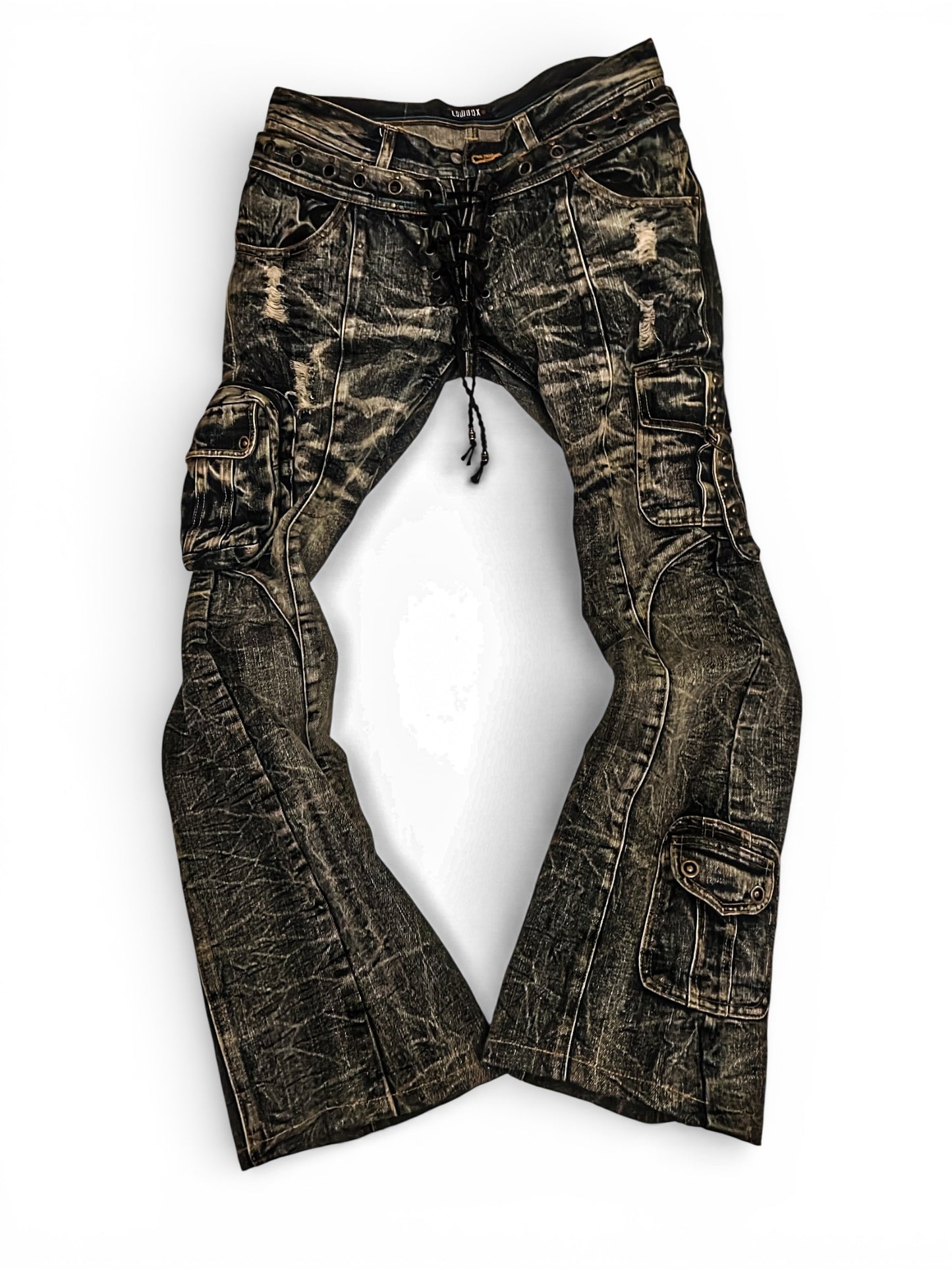 Double Waisted Lace Up Denim