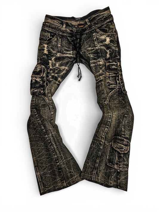 Double Waisted Lace Up Denim