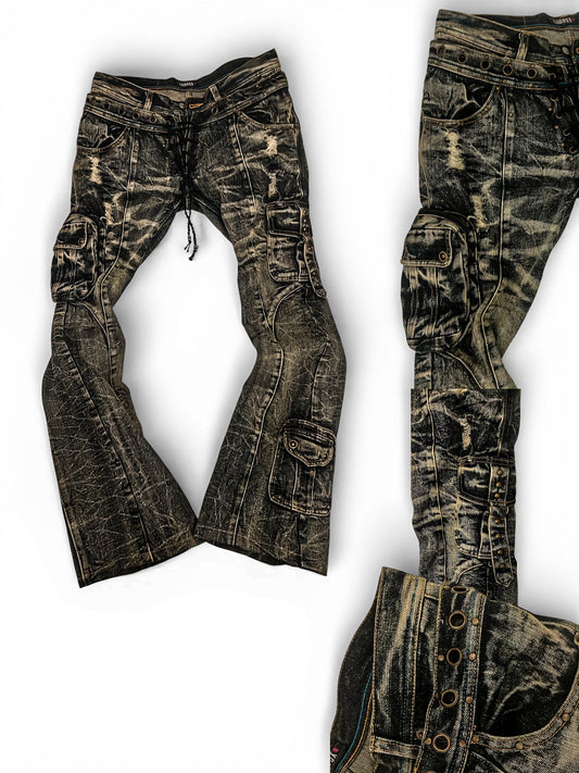 Double Waisted Lace Up Denim