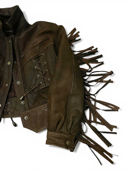 FRINGE LEATHER COWBOY JACKET