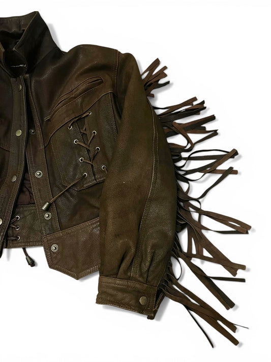 FRINGE LEATHER COWBOY JACKET